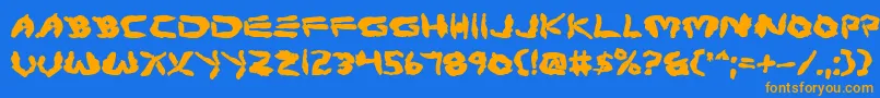 Protov2b Font – Orange Fonts on Blue Background