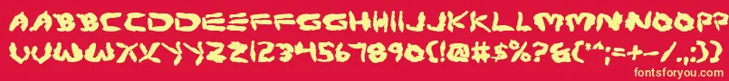 Шрифт Protov2b – жёлтые шрифты на красном фоне