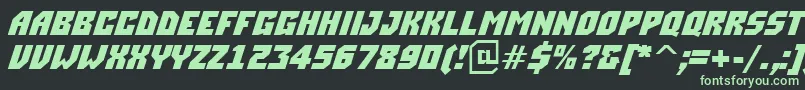 Шрифт ASimplerBoldItalic – зелёные шрифты на чёрном фоне