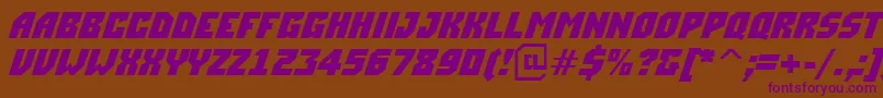 ASimplerBoldItalic Font – Purple Fonts on Brown Background