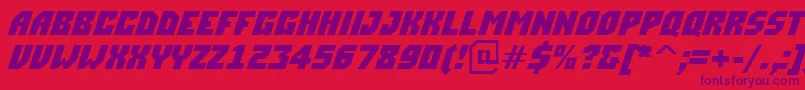 ASimplerBoldItalic Font – Purple Fonts on Red Background