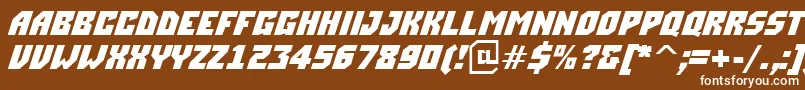 フォントASimplerBoldItalic – 茶色の背景に白い文字
