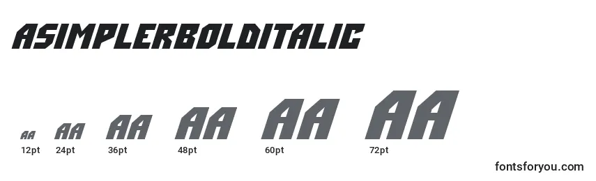 Размеры шрифта ASimplerBoldItalic