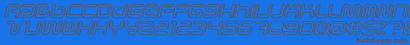 SciFiedOutlineItalic Font – Brown Fonts on Blue Background