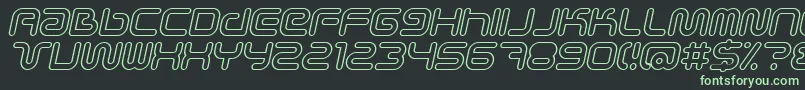 SciFiedOutlineItalic Font – Green Fonts on Black Background