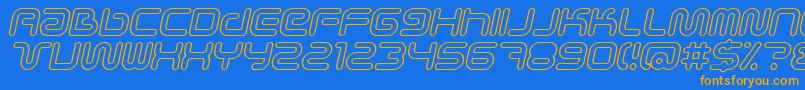 SciFiedOutlineItalic Font – Orange Fonts on Blue Background