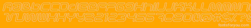 SciFiedOutlineItalic-Schriftart – Rosa Schriften auf orangefarbenem Hintergrund