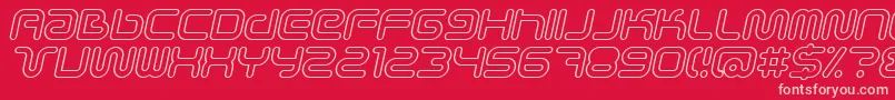 Шрифт SciFiedOutlineItalic – розовые шрифты на красном фоне