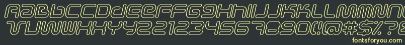 SciFiedOutlineItalic Font – Yellow Fonts on Black Background