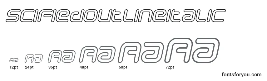 SciFiedOutlineItalic Font Sizes