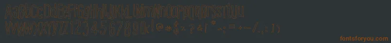 Шрифт Cartooneastoutline – коричневые шрифты на чёрном фоне