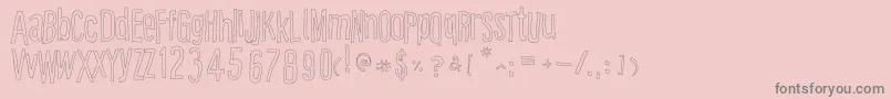 フォントCartooneastoutline – ピンクの背景に灰色の文字