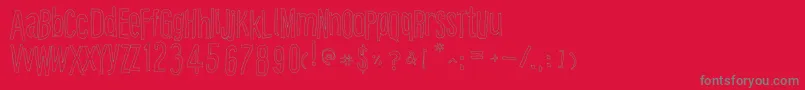 Cartooneastoutline Font – Gray Fonts on Red Background