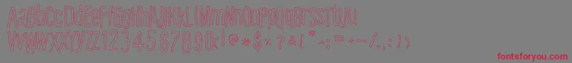 Cartooneastoutline Font – Red Fonts on Gray Background