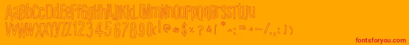 Cartooneastoutline Font – Red Fonts on Orange Background