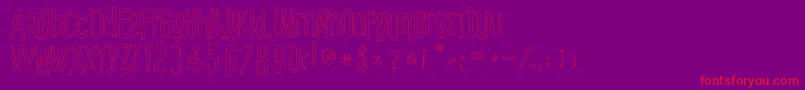 Шрифт Cartooneastoutline – красные шрифты на фиолетовом фоне