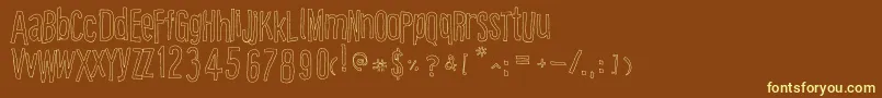 Cartooneastoutline Font – Yellow Fonts on Brown Background