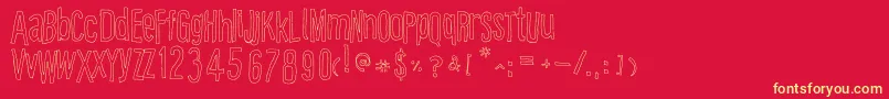 Cartooneastoutline Font – Yellow Fonts on Red Background