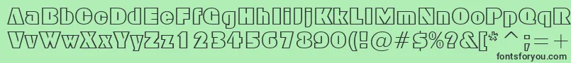FfxBlockOutline Font – Black Fonts on Green Background
