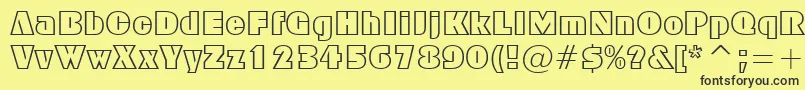 FfxBlockOutline Font – Black Fonts on Yellow Background