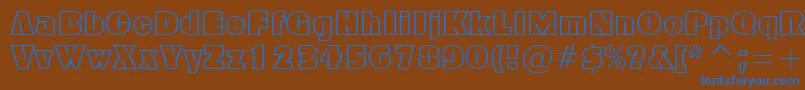 FfxBlockOutline Font – Blue Fonts on Brown Background