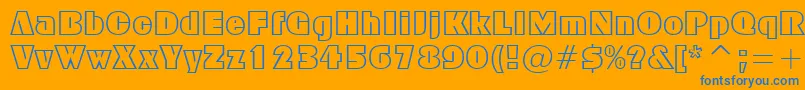 fuente FfxBlockOutline – Fuentes Azules Sobre Fondo Naranja