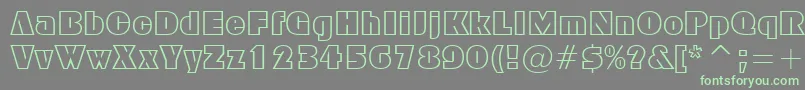 FfxBlockOutline Font – Green Fonts on Gray Background