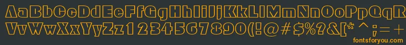 FfxBlockOutline-Schriftart – Orangefarbene Schriften auf schwarzem Hintergrund