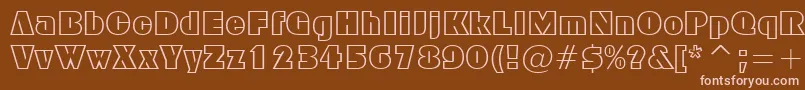 FfxBlockOutline-Schriftart – Rosa Schriften auf braunem Hintergrund