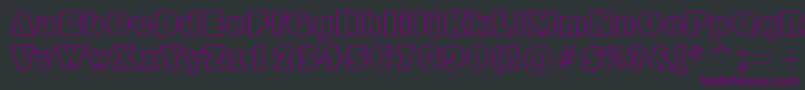 Saiba mais sobre a fonte FfxBlockOutline Fonte FfxBlockOutline – fontes roxas em um fundo preto