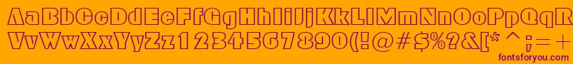 FfxBlockOutline Font – Purple Fonts on Orange Background