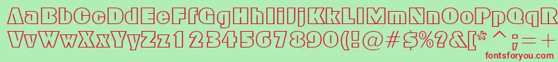 FfxBlockOutline Font – Red Fonts on Green Background