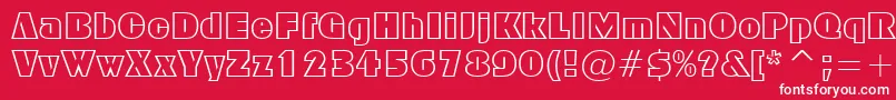 Fonte FfxBlockOutline – fontes brancas em um fundo vermelho