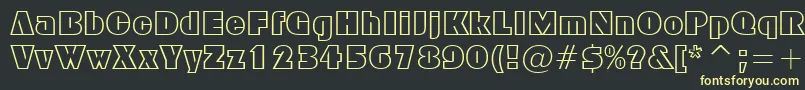 Czcionka FfxBlockOutline – żółte czcionki na czarnym tle