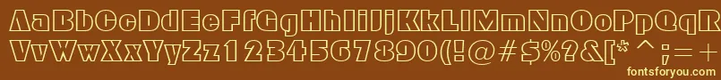 Czcionka FfxBlockOutline – żółte czcionki na brązowym tle