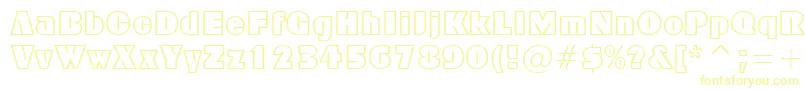 FfxBlockOutline-Schriftart – Gelbe Schriften auf weißem Hintergrund