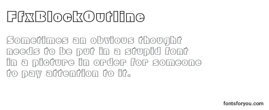Review of the FfxBlockOutline Font