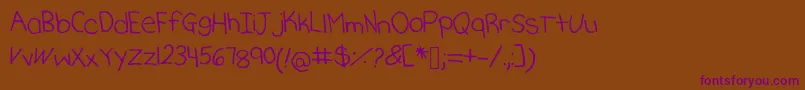 Katherineshand Font – Purple Fonts on Brown Background