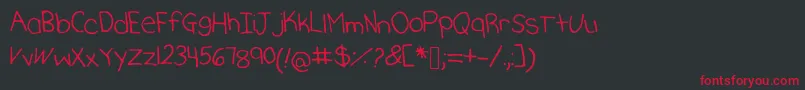 Katherineshand Font – Red Fonts on Black Background