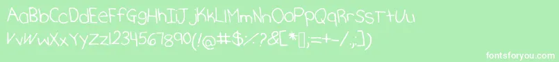 Katherineshand Font – White Fonts on Green Background
