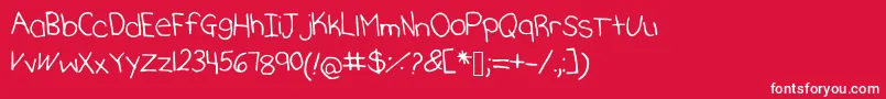 Katherineshand Font – White Fonts on Red Background