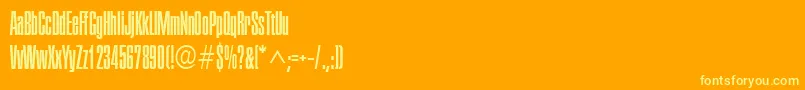 Fonte PlaketteRegular – fontes amarelas em um fundo laranja
