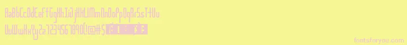 フォントDestiny – ピンクのフォント、黄色の背景