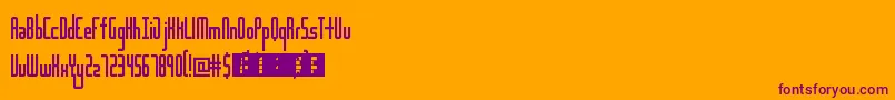 Czcionka Destiny – fioletowe czcionki na pomarańczowym tle