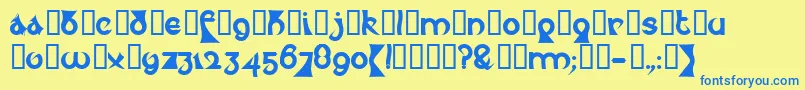 PsychoticElephantText Font – Blue Fonts on Yellow Background