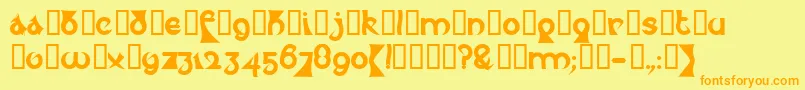 PsychoticElephantText Font – Orange Fonts on Yellow Background