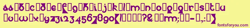 PsychoticElephantText Font – Purple Fonts on Yellow Background