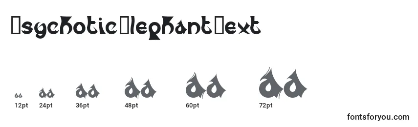 PsychoticElephantText Font Sizes