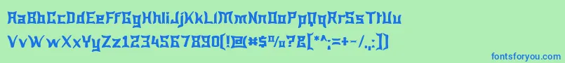 Wewak ffy Font – Blue Fonts on Green Background