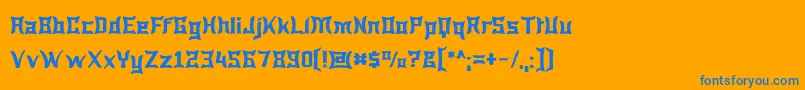 Wewak ffy Font – Blue Fonts on Orange Background